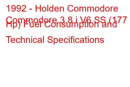 1992 - Holden Commodore
Commodore 3.8 i V6 SS (177 Hp) Fuel Consumption and Technical Specifications